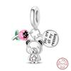 Argent S925 Chat Citrouille Carte à Jouer Ours de Diplôme Cheval de Mer 3mm Breloques Perles Design DIY Bijoux Fins