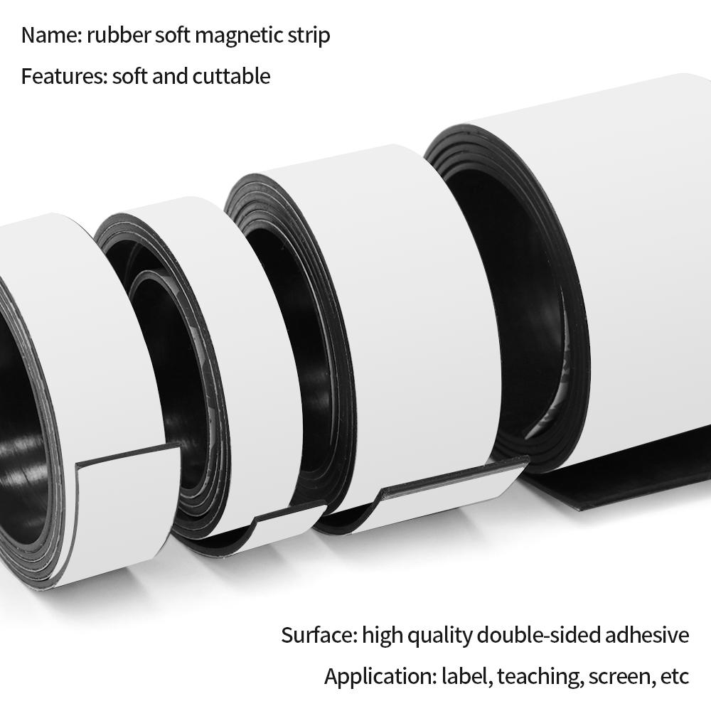1Meter Self Adhesive Magnetic Tape Rubber Magnet Tape Strong Flexible Magnets Stripe for Refrigerator Photo Posters 39.37inch