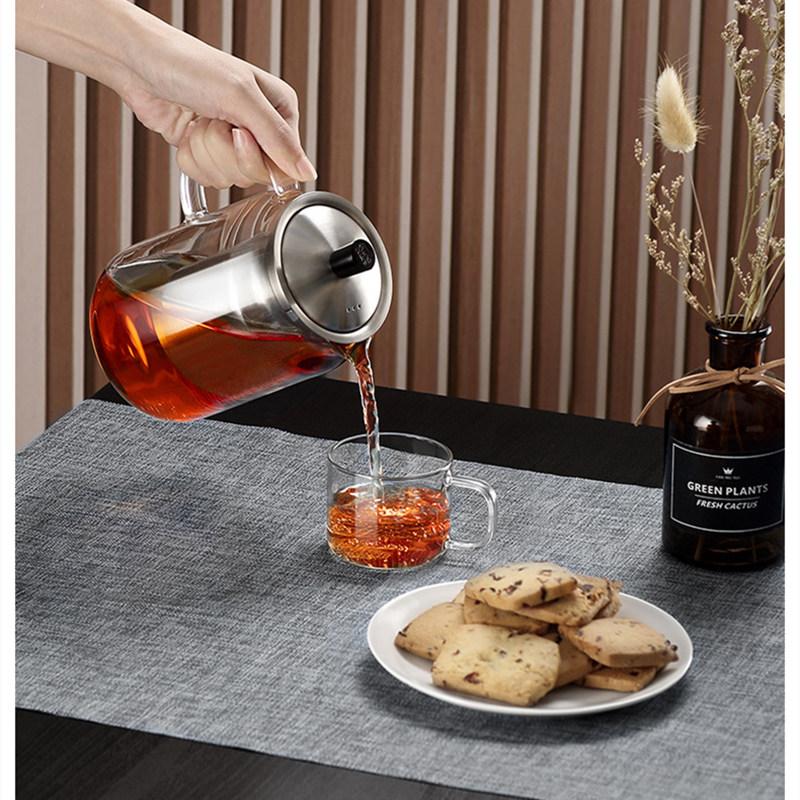 SAMADOYO hitzebeständige Teekanne aus Glas mit Filterfunktion, Haushalts-Teeservice mit großem Fassungsvermögen, 900 ml