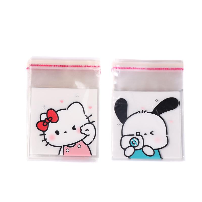 100Pcs Cute Hello Kitty Pochacco Transparent Ziplock Bag Waterproof Packing Bags Candy Biscuit Self Sealing Bag Gift Bag