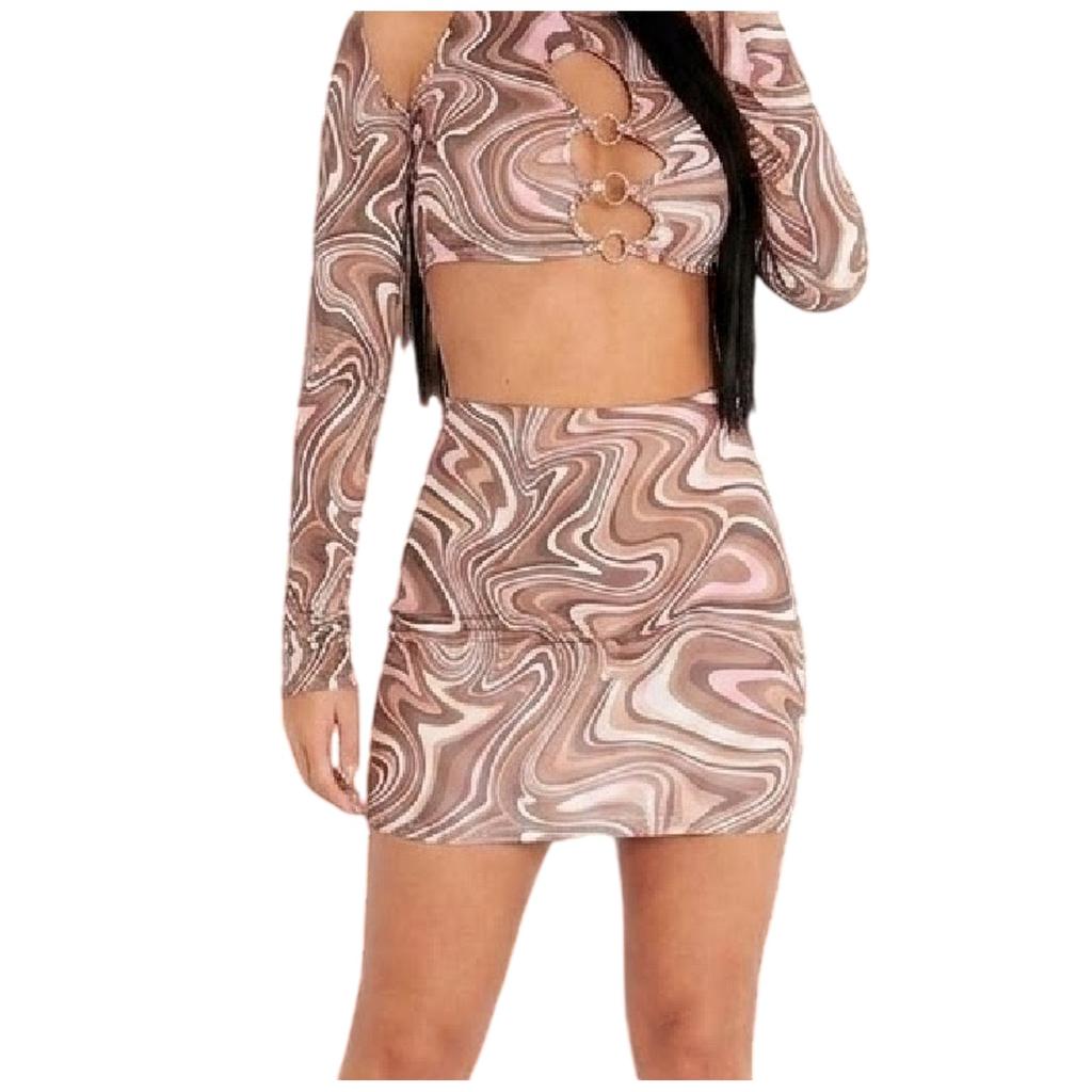 Missy Empire Womens/Ladies Abstract Marble Mini Skirt