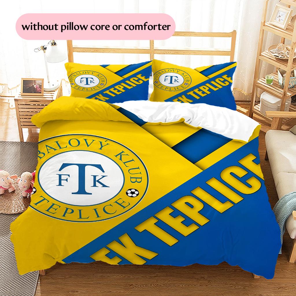 Teplice team logo Pattern Bedding Home Decoration Birthday Gift (1 * duvet cover + 2 * pillowcase, without core)