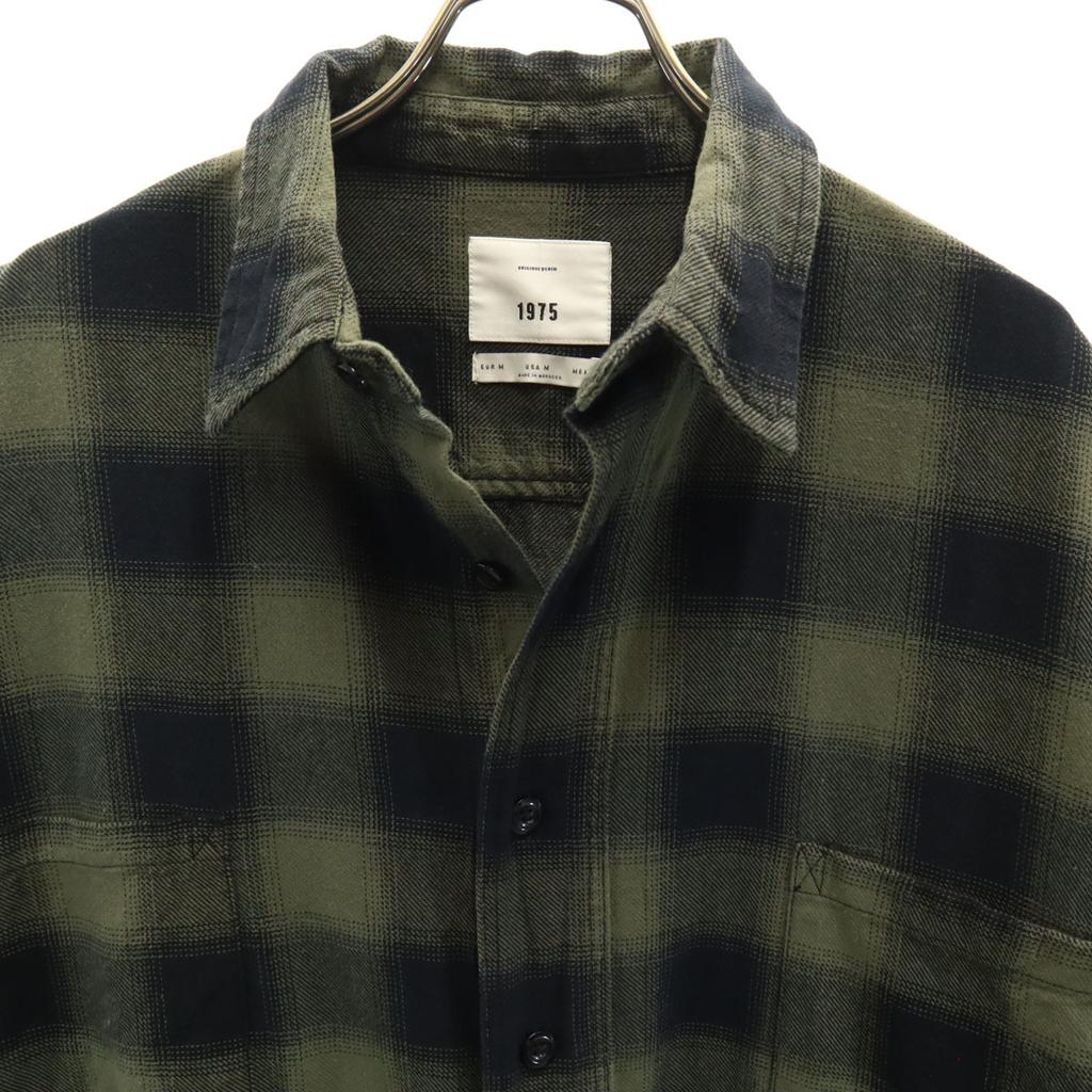 Zara Check Pattern Short Sleeve Shirt M Khaki ORIGINAL DENIM 1975 Men's Used