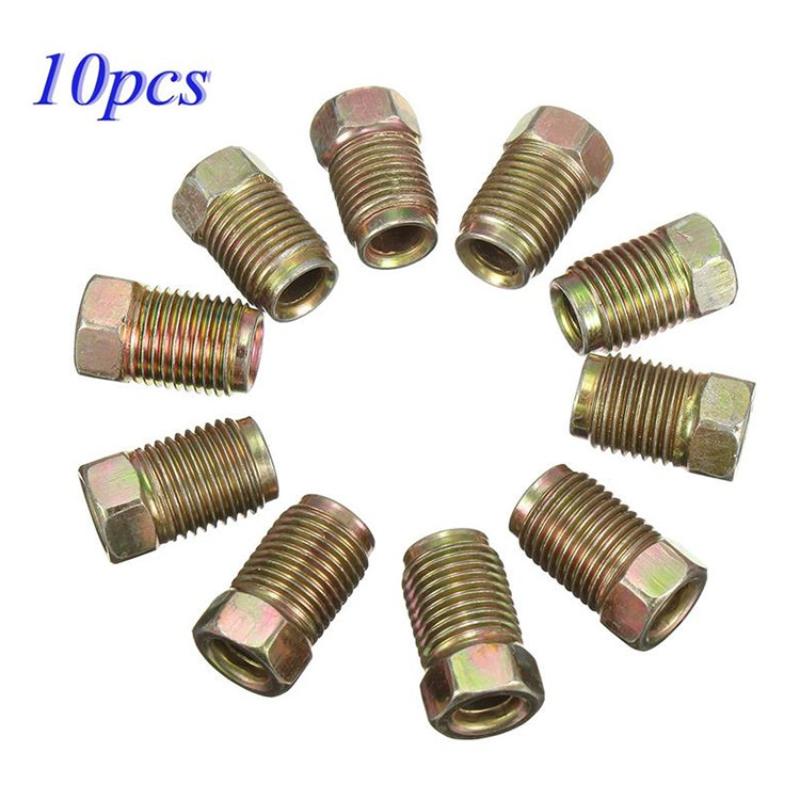 10/20Pcs Car Brake Line Fittings For 3/16"Copper Brake Pipe Brake Line Fitting Kit Tube Inverted Flares Metric End Union Nuts