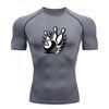 Men's Compression Athletic T-Shirt, Bowling Ball Pins Crash