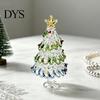 Glass Ornaments for Winter Decor Glazed Christmas Tree Figurine, Pulled Wire Desk Decor, Festive Table Centerpieces Holidays Mini Holiday Tabletop
