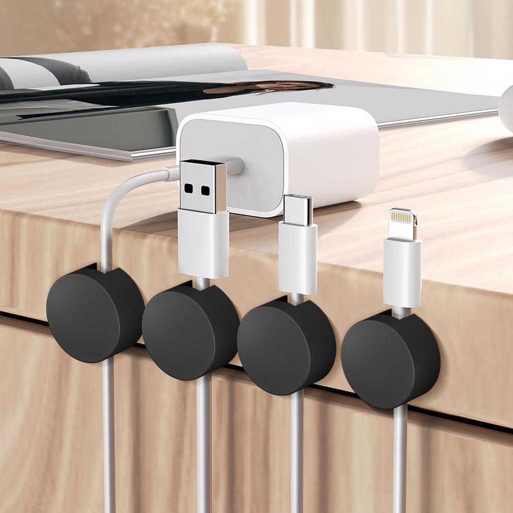 Kanemc Cable Holder, Set of 5, Magnetic Clips, Cable Clips, Magnetic Holder, Cable Management, Wiring Organization, Storage, Cable Organizer for USB