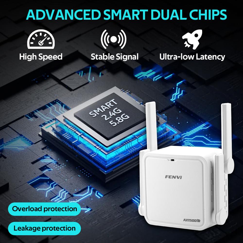 WiFi Range Extender Repeater AX1500 - Wireless Signal Booster & Amplifier Router