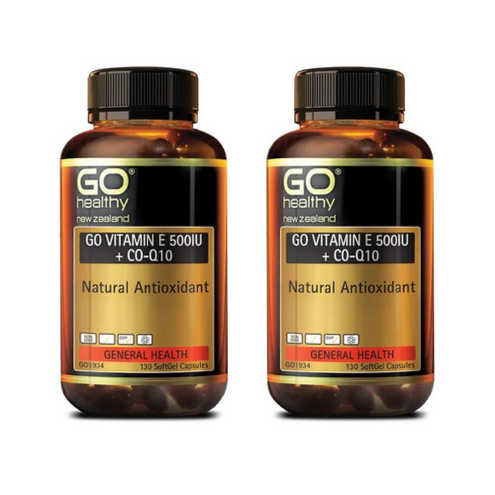 Go Healthy 130 Capsules (2 pcs) containing Vitamin E 500 IU and CoQ10