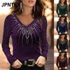 JPNTKY Women's Fashion Casual Long Sleeve V Neck Blouses & Shirts
