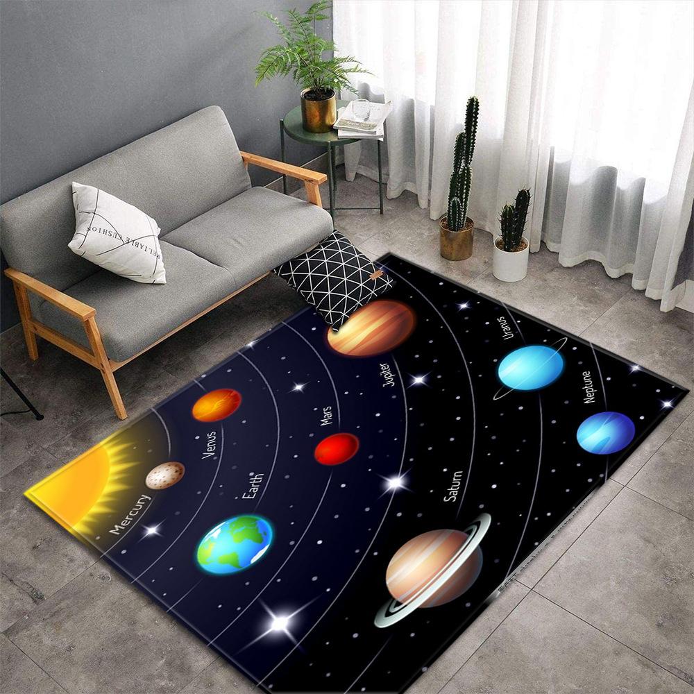 

Outer Space 3D Carpet Galaxy Universe Living Room Area Rug Planet Bedroom Rug Parlor Kitchen Rug Kids Play Mat Home Decor 40x60cm