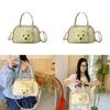 Pooh Bear Plush Doll Decoration Women Tote Bag With Transparent Compartment For Campus And Daily