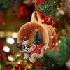10PCS Acrylic Cute Dog Christmas Pendant Home Christmas Tree Atmosphere Decoration Navidad Natal New Year Gifts Party Props