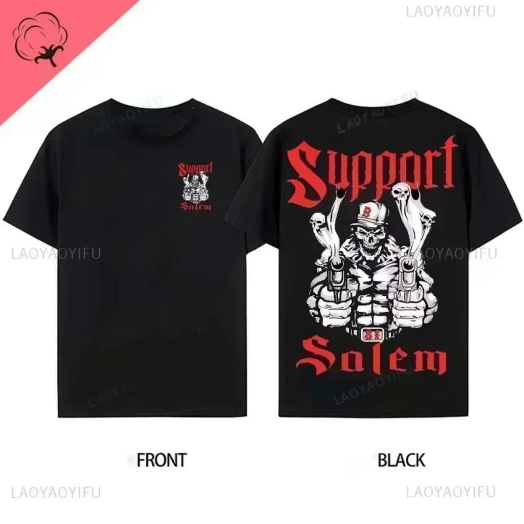Klassischer Y2K Gothic Style T-Shirt Print Oversized T-Shirt High Street Shirts Gothic Rundhals Baumwoll-Tops Neues Herren Damen T-Shirt