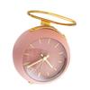 Tischwecker Studentenwohnheim Mini-Wecker Ornamente Einfache Metall-Tischuhr Rosa