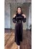 2023 Autumn Plus Size Women's Pleated Dress with Belt