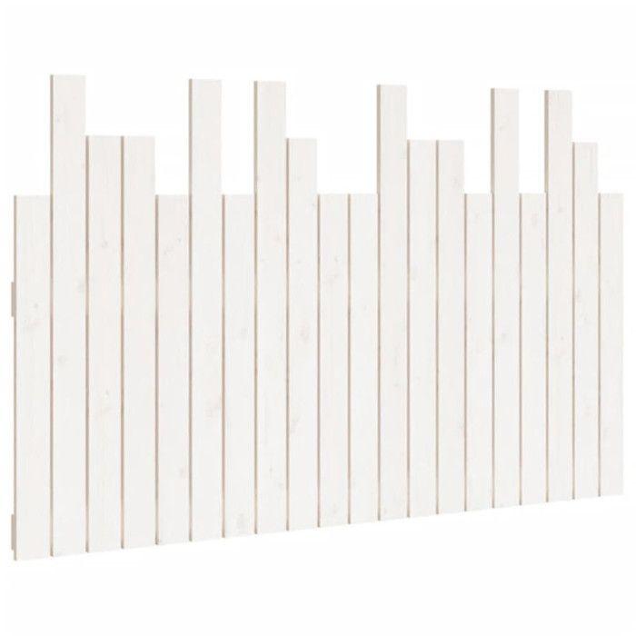 824789 vidaXL Wall-mounted Headboard White 127.5x3x80 Cm Solid Pine Wood