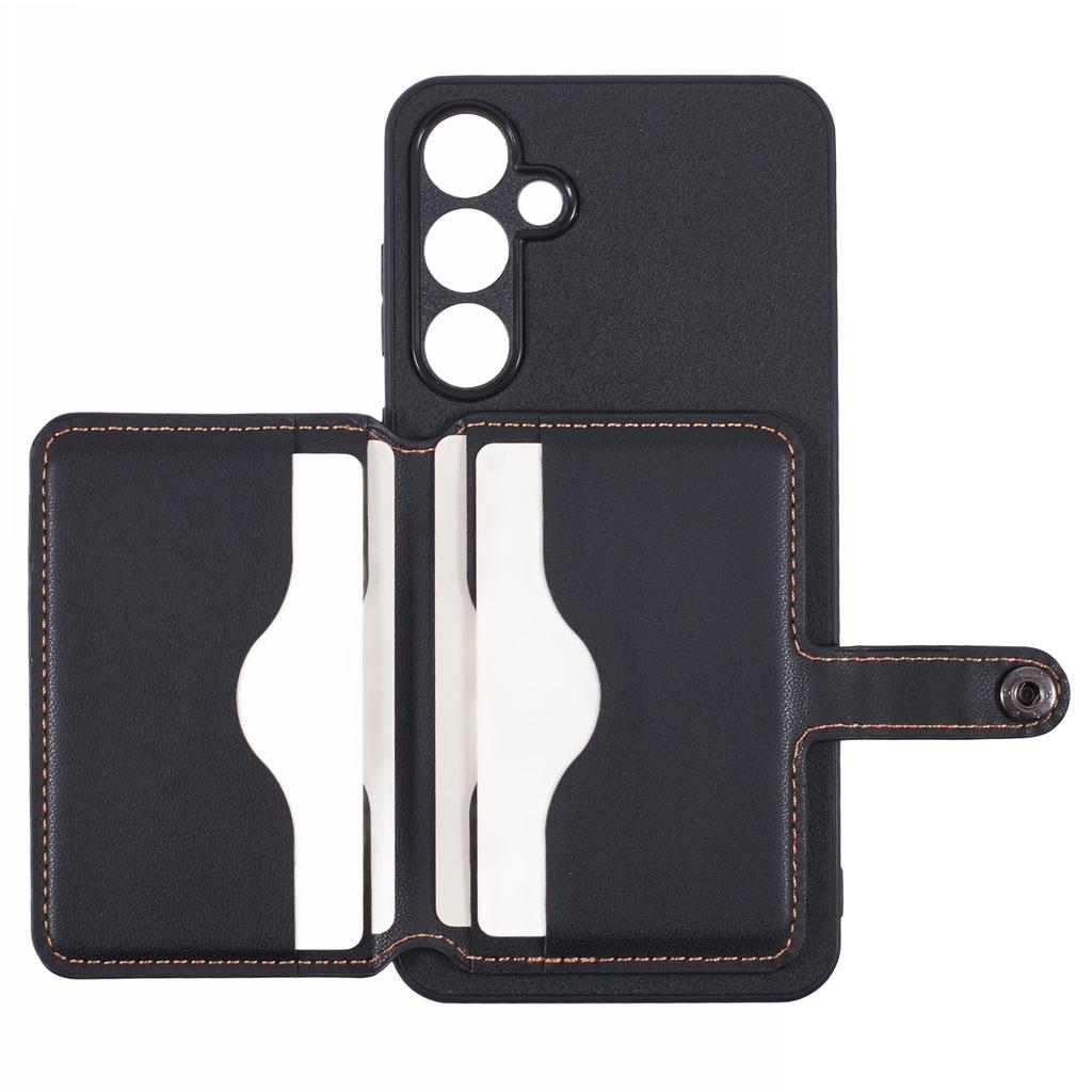 For Samsung Galaxy A35 5G Phone Case Adhesive Card Bag Color Matching with Kickstand