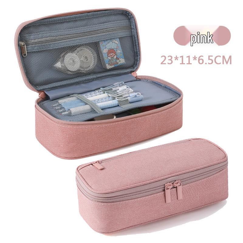 Large Capacity Multi-layer Pencil Case for High School Students - Dirt-resistant and Simple Design