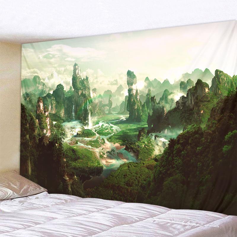 Magic Forest Castle Tapestry Fairy Tale Adventure Fantasy Tapestry Wall Hanging Hippie Tapestry Kids Room Bedroom Decoration