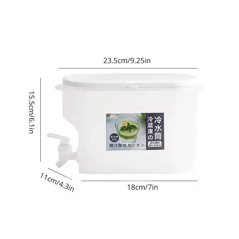 3500ml Cold Water Bottle Chilled Beverage Dispenser Large Capacity Juice Bottle with Tap Fridge Cooler Cold Water Bottle