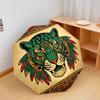 1 Peça de Guarda-chuva Dobrável Automático - Estilo Tribal Retrô com Padrão de Leopardo, Design Portátil e Dobrável com 8 Varetas, Presentes de Natal e Aniversário