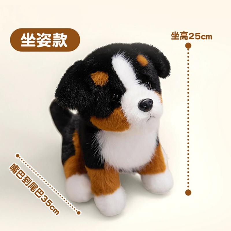 Lifelike Bernese Mountain Dog Stuffed Animal Plush Toy Cute Simulation Puppy Fluffy Appease Baby Doll Birthday Gifts For Kids