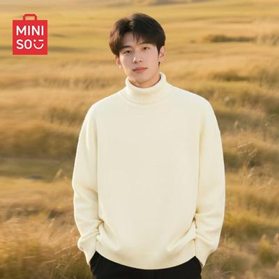 Men's Soft High-Neck Fleece-Lined Sweater