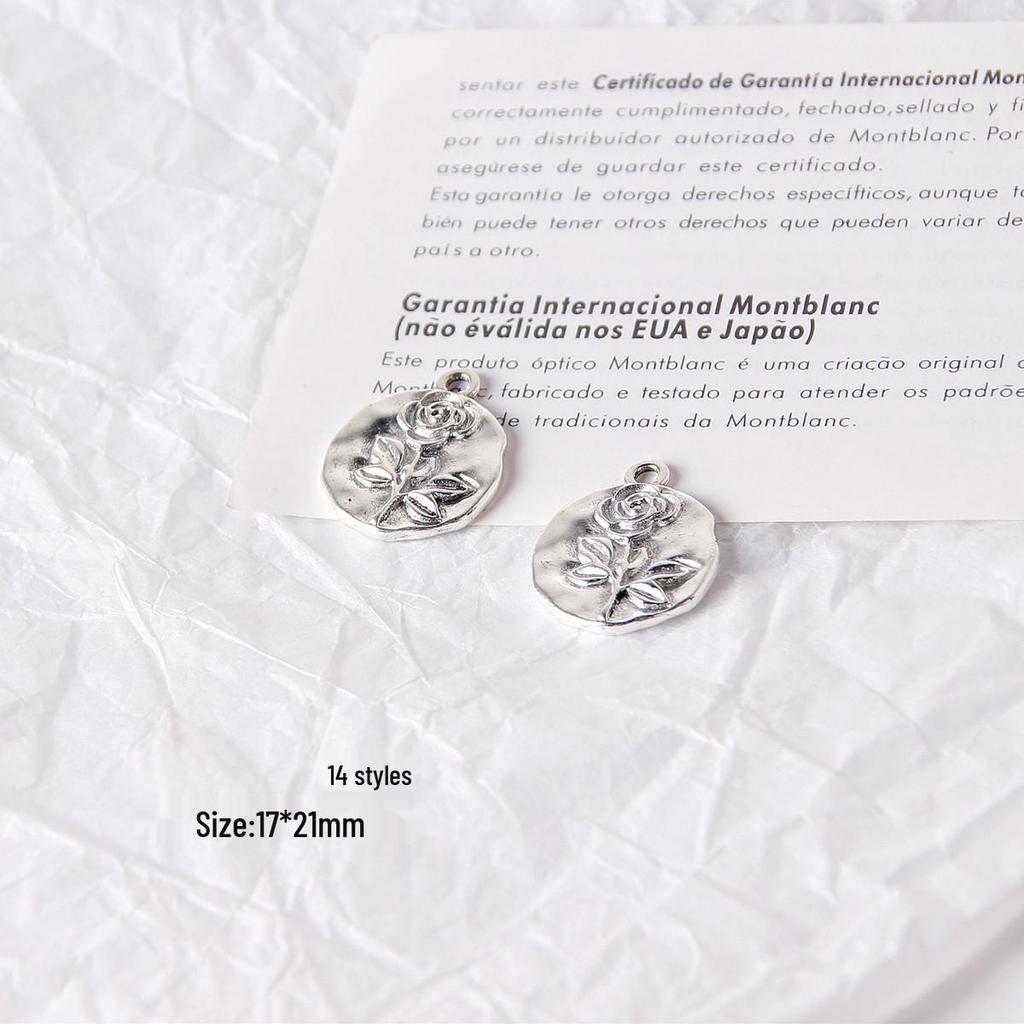 Retro Heart & Flower Pendant Earrings - Handmade Accessories