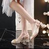 Luxury Women High Heels Square Toe Block Heels Mary Jane French Style Female Sandals Summer Buckle Strap Women Shoes New