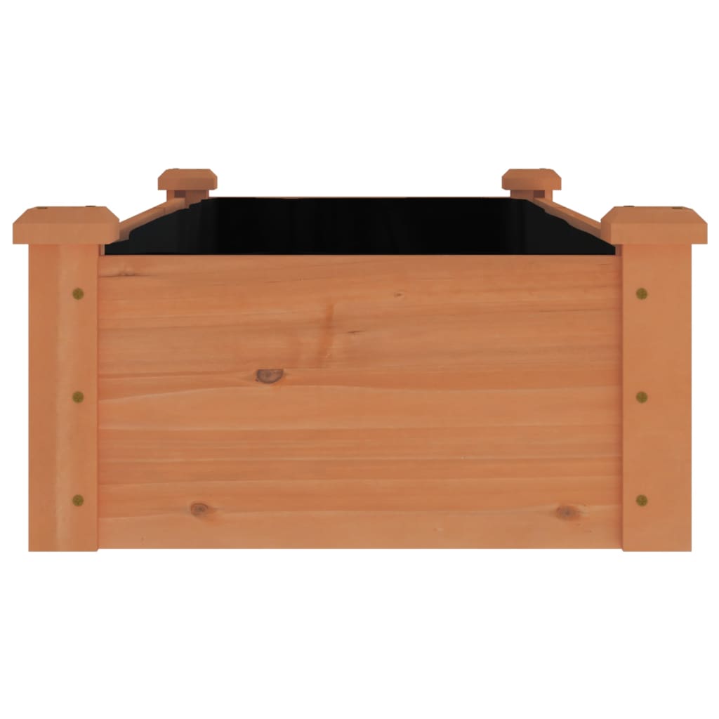 Vidaxl Raised Flower Bed with Liner, Brown, 120X45X25 Cm, Fir