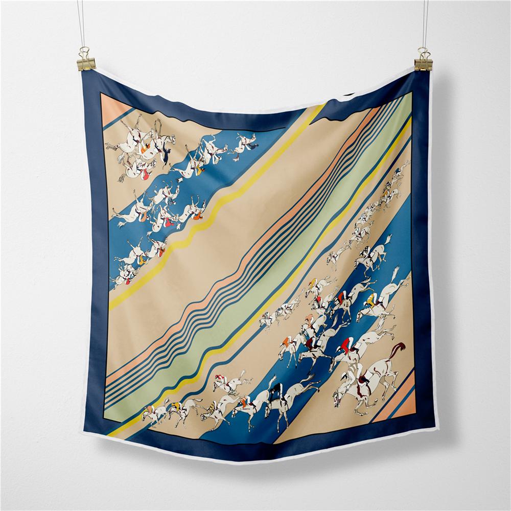 

Твиловый шелковый шарф Женский модный с принтом Квадратные шарфы Накидки Бандана Маленькие хиджабы Шелковые фуляры Галстук Повязка на голову 53СМ 53CM x 53CM