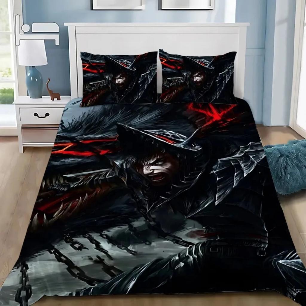 Anime Berserk Bedding Set Berserk Duvet Cover Pillowcase Adult Boy Girl Bedroom Decoration Single Double Large Size