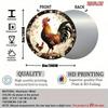 Vintage Metal Rooster Wall Decor 8x8 Inch Aluminum Farmhouse Chicken Art for Living Room Vibrant 2D