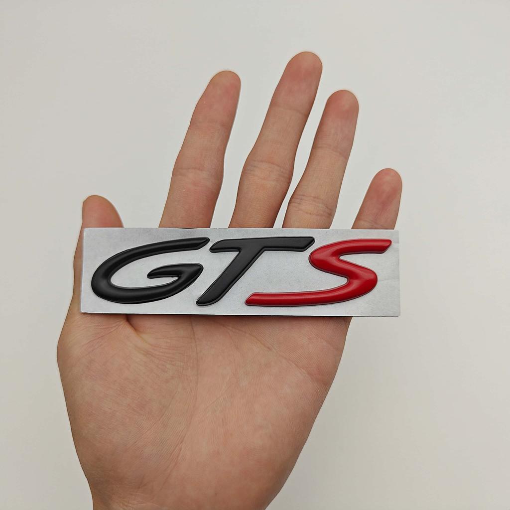 1pc 3D Metal GTS Emblem Decal Side Fender Rear Trunk Badge Sicker for Panamera Taycan Mayenne 911 718