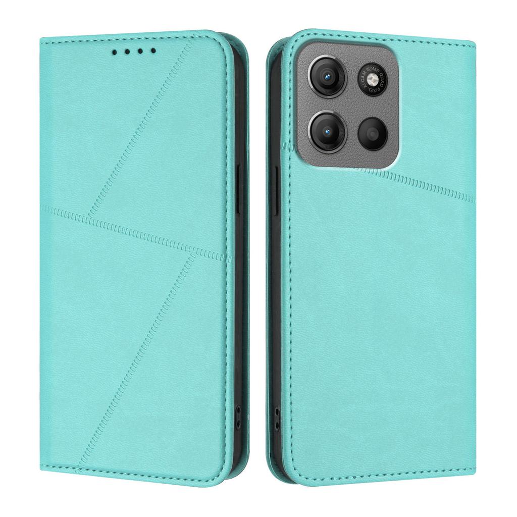 For Motorola Moto G15 4G Wallet Case Magnetic Closure Leather Flip Phone Cover with Stand