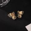 Irregular Butterfly Earrings Hollow Out Metal Stud Earrings Fashion Vintage Earrings  Party