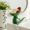 Echse Seifenschale Niedliche Arbeitsplatten-Seifenschale mit Abflussloch für Waschbecken im Badezimmer Lustige Cartoon-Echse Organizer-Schale für Schlüssel Schmuck Süßigkeiten