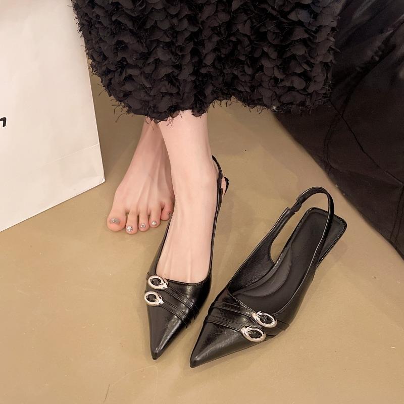 Fashion Women Pointed Toe Sandals High Heels Shoes Woman Slippers 2025 Summer Elegant Dress Slingback Pumps Shallow Sandalias De Mujer