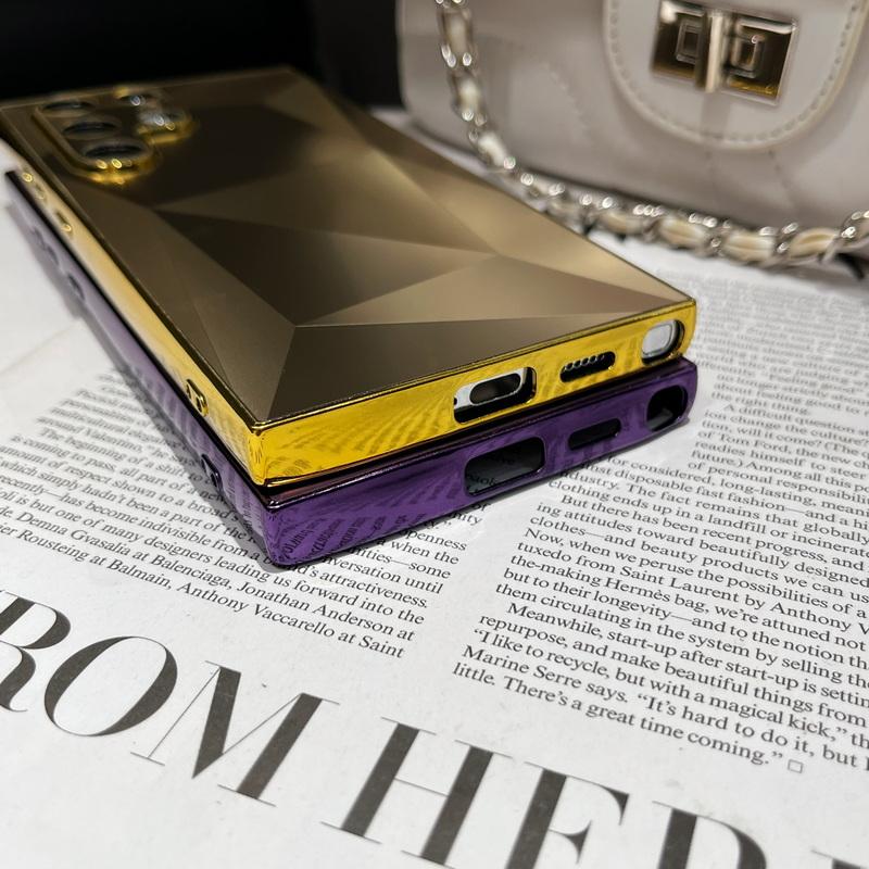 For Samsung S24 S23 Ultra S22 A73 A54 A34 Cover Hard TPU PC Hybrid Shockproof Luxury 3D Diamond Mirror Phone Case