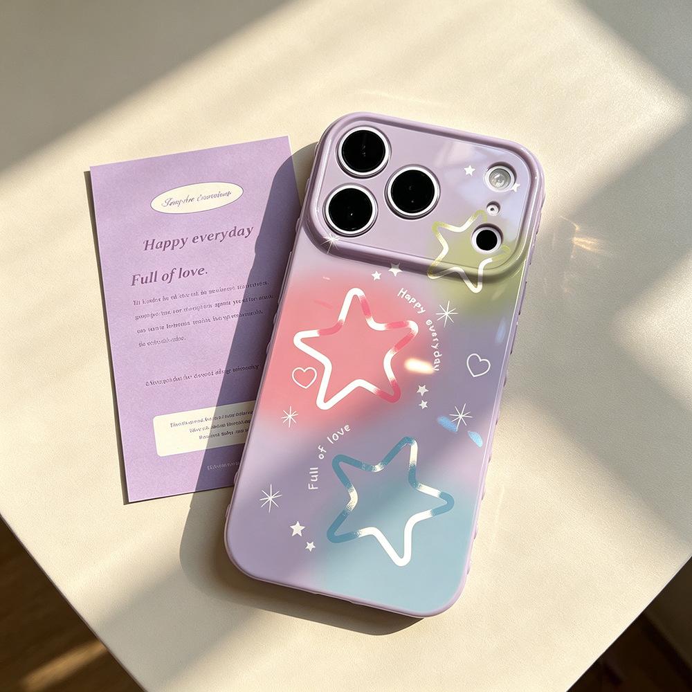 Geleidelijke verandering pentagram voor Apple 16/17PM valbestendige nieuwe 17/16PRO creatieve iPhone15 mobiele telefoonhoes