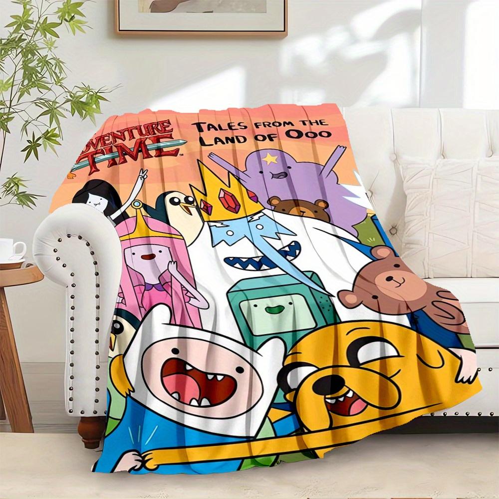 

1pc Flannel Throw Blanket, Adventure Time,Land of Ooo,Cartoon NetworkPattern Printed Blanket, Warm Cozy Soft Blanket For Couch Bed Sofa Car 100x150cm