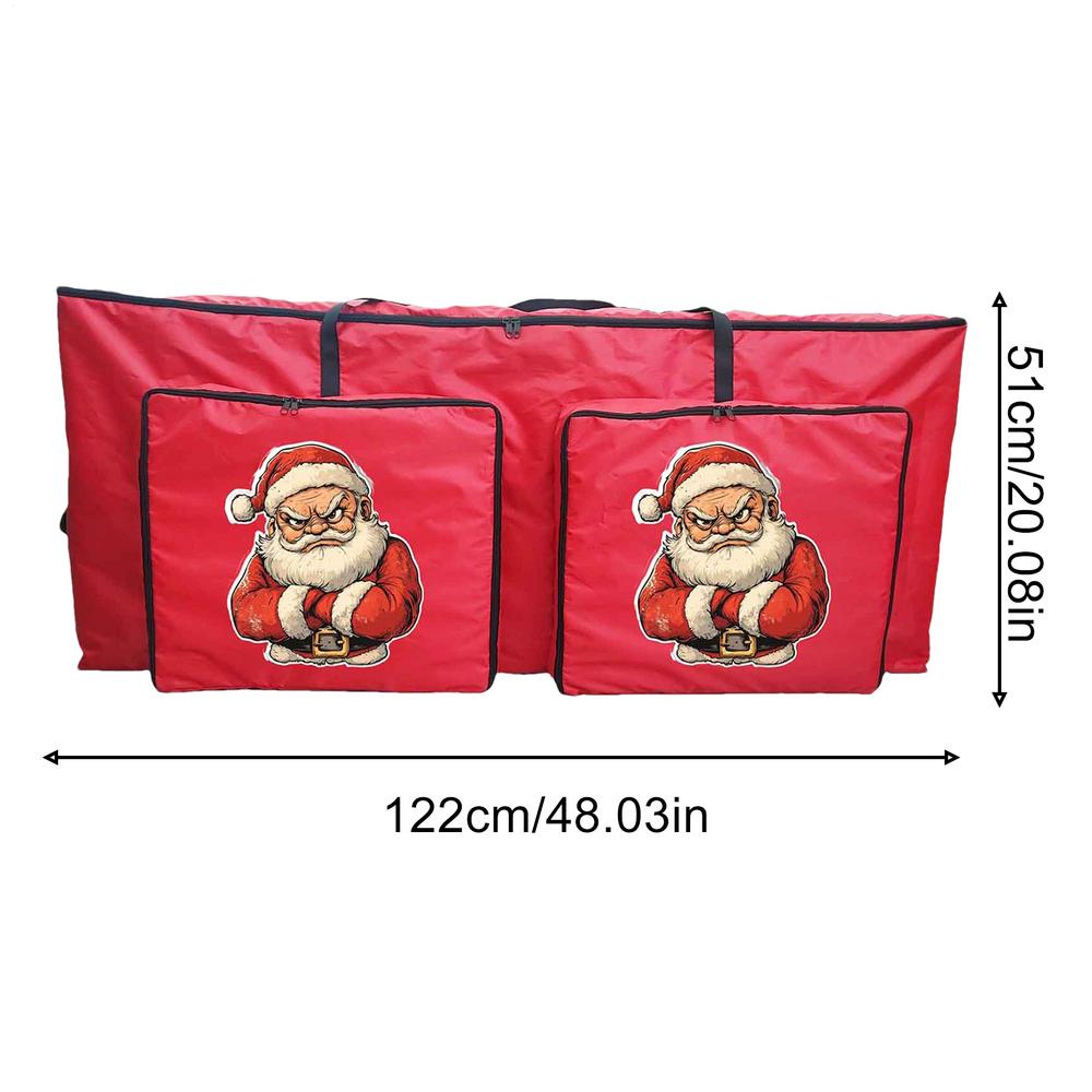 Christmas Tree Storage Bag Zippered Organizer With 2 Front Pockets Waterproof Oxford Cloth Dustproof Garland Organizer Pouch