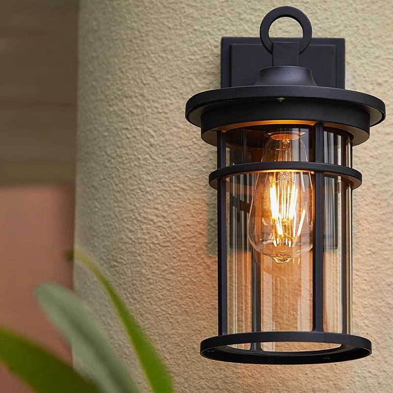 IP55 Outdoor Waterproof Wall Lamp Clear Glass Shade Wall Lamps Waterproof Rust Proof Courtyard Lamps Corridor Garden Lights