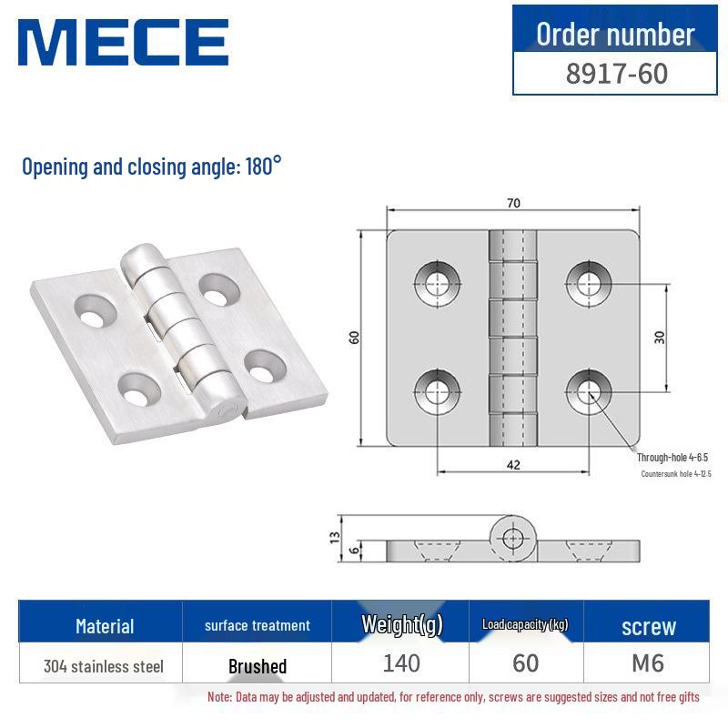 304 Stainless Steel Thickened Cabinet & Wooden Door Hinges