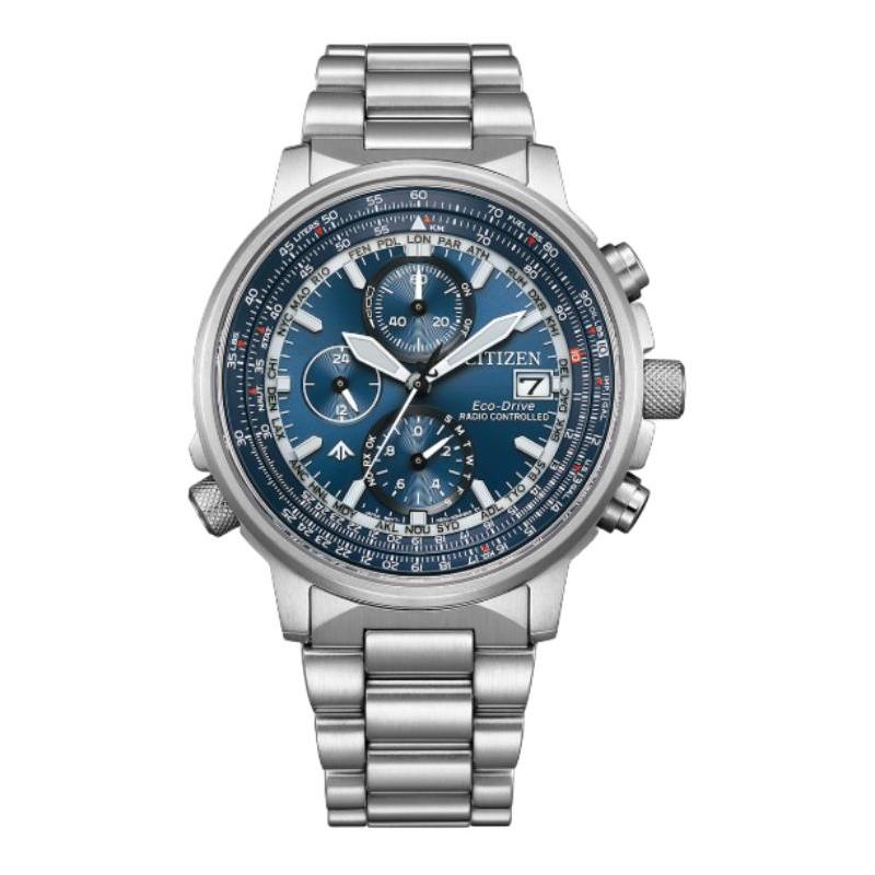 

CITIZEN PROMASTER series 200 meters waterproof, light Quartz, Steel Strap, 41mm, same style for men and women, blue dial AT8300-58L синій