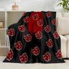 1PC Anime Red Clouds On Black Background Flannel Blanket Suitable for Both Men And Women, Soft Ideal for Beds And Sofa, Birthday Or Christmas Gift