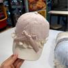 Style Lace Trim Gingham Baseball Cap With Wide Brim For Spring Summer Sun Protection
