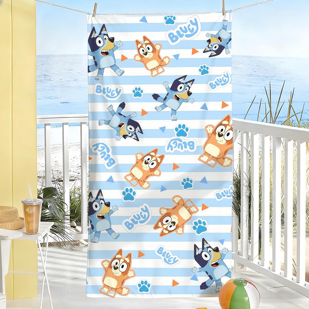 Cartoon cute B-Bluey Towel Drying Bath Towel Applicable To Light Swimming Camping Yoga Beach Out