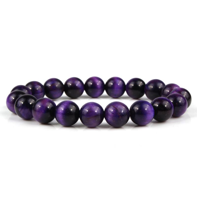 Natural 3A Tiger Eye Stone Bracelet - Colored Buddhist Prayer Beads Handcrafted Jewelry